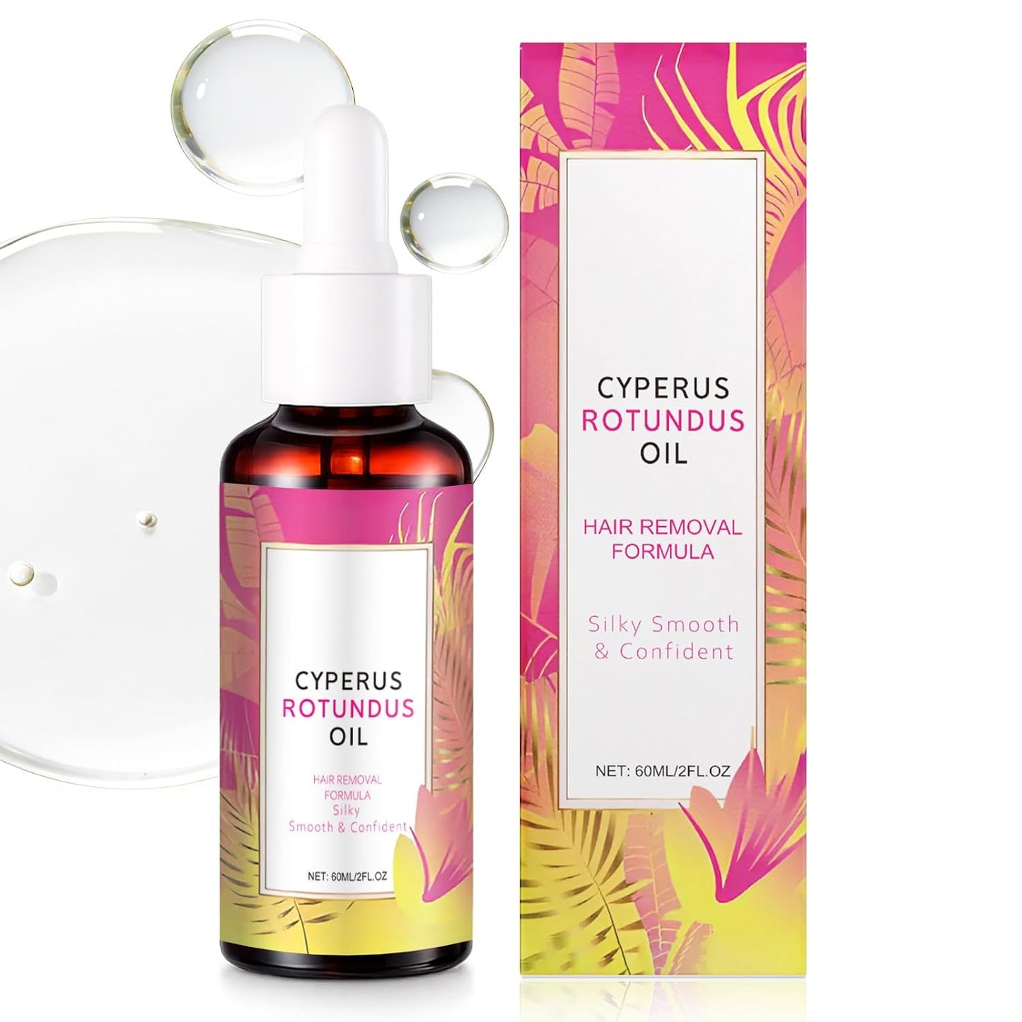 Natural Cyperus Rotundus Oil 60ml Hair Removal Oil Moisturizing Soothing Reduce Body Hair Growth